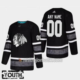 Barn Ishockey Chicago Blackhawks tröja med eget tryck Svart 2019 All-Star Adidas Authentic